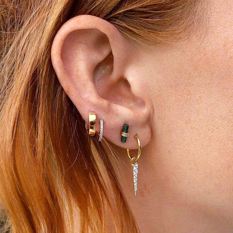 925 Sterling Silver Needle Punk Spike Rivet Hoop Earrings For Women Huggie Earrings Ear Cuff Piercing Earring Gothic Jewelry