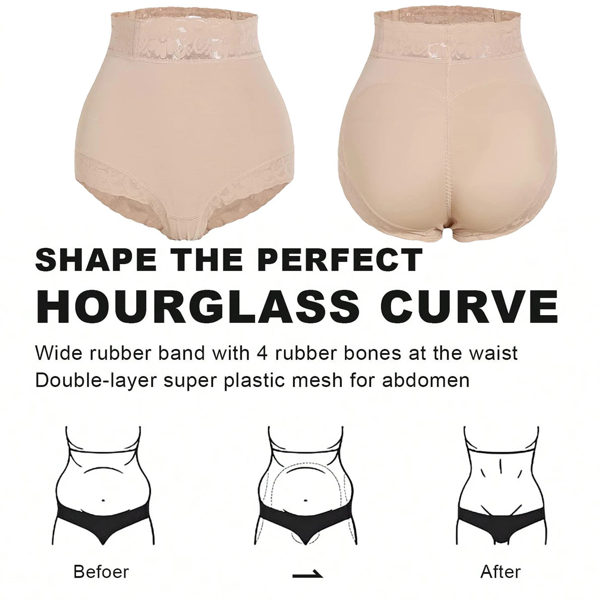 Fajas Colombianas Shapewear - Tummy Control Butt Lifter Girdle
