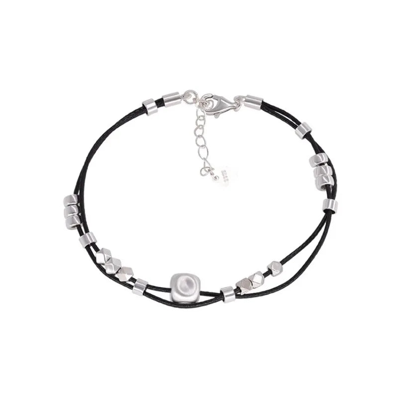 VENTFILLE 925 Sterling Silver Double Layer Pearl Bracelet for Women Girl Design Bead Korean Jewelry Dropshipping