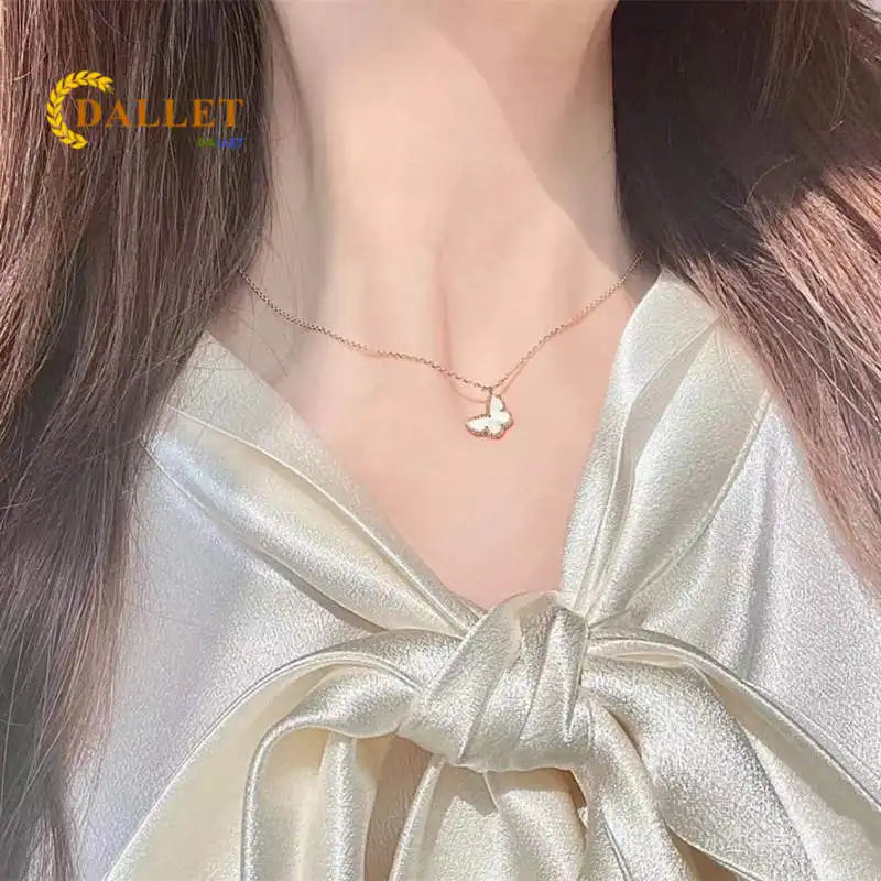 DALLET 100% Real 18K Gold Pendant Women's Cross Necklace AU750 Fashion Party High Quality Accessories Luxury Original Jewelry