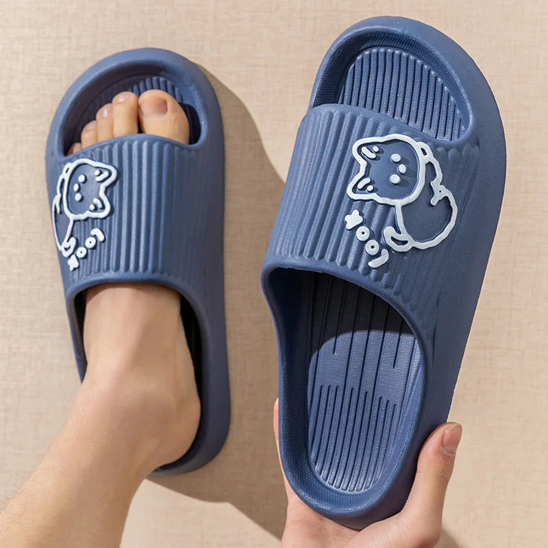 Fashion Cat Women Men Slippers Indoor Cute Cartoon Unisex Slides Bathroom No-Slip Light Sandals Family Soft Lovely Home Shoes