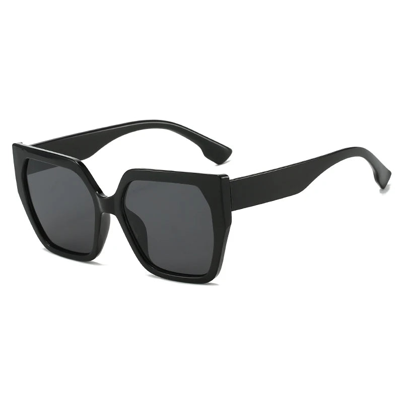 Vintage Square Fishing Sunglasses - Retro Unisex UV400 Black Eyewear