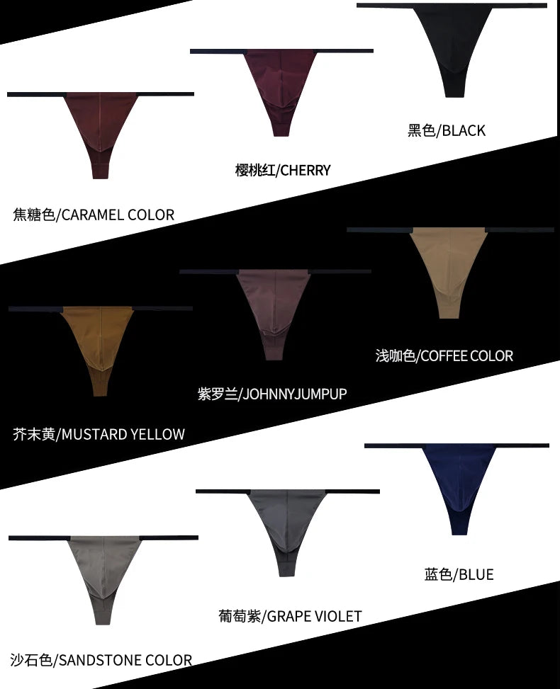 Multi size Comfortable  high stretch sports Thong men's T-pants Mens Sexy T Back  Men Brief Underwear Ribbed Pants Sexy T-Shaped