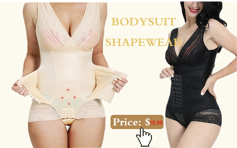 GUUDIA Ribbed Tummy Jumpsuit - Daily Shaper Bodysuit Open Crotch