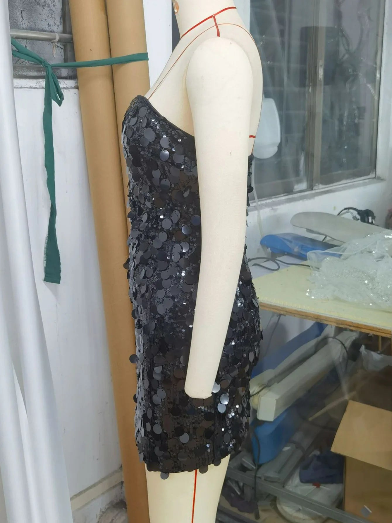 Sequins Strapless Mini Dress - Sexy Nightclub Party Evening Dress