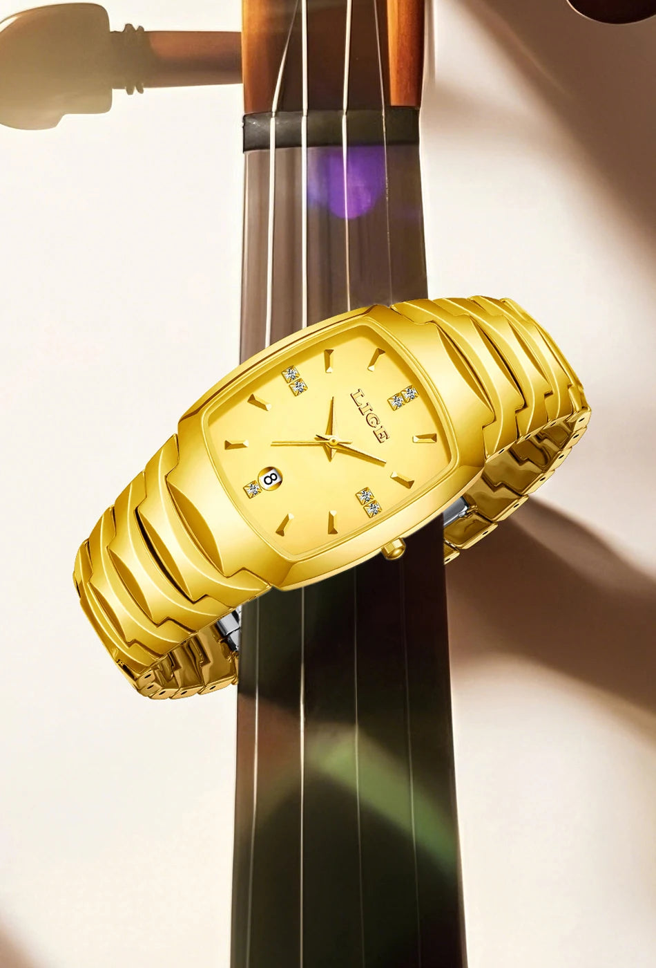 LIGE Fashion Luxury Ceramic Watch - Simple Elegant Calendar Women