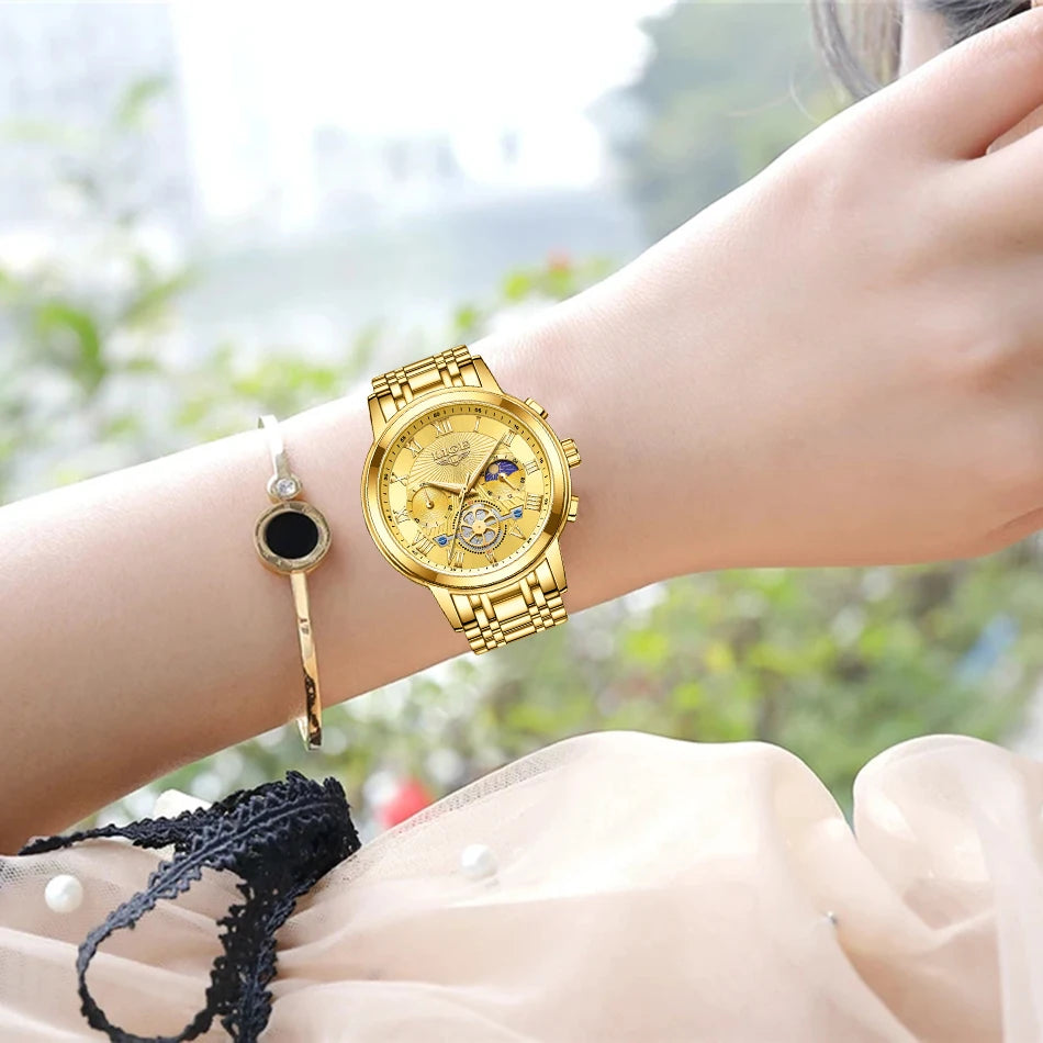 2024 LIGE Top Luxury Women Watch Creative Steel Women's Bracelet Wrist Watches Ladies Fashion Waterproof Female Relogio Feminino