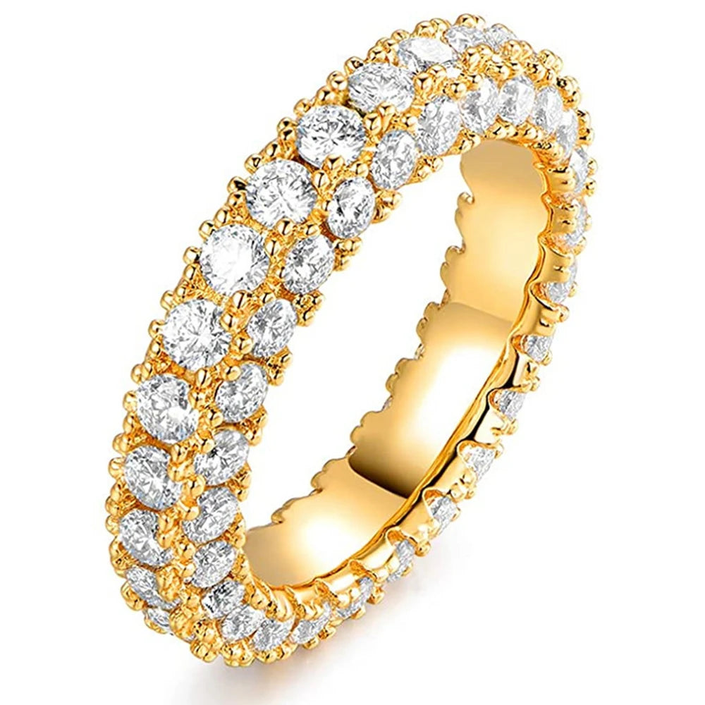 Huitan Luxury Promise Wedding Ring - Micro Paved Cubic Zirconia Women