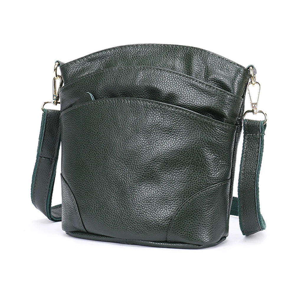 Genuine Leather Women Messenger Bags Cow Leather Crossbody Shoulder Bag Small Female Handbags Capacity Phone Bag for Girls