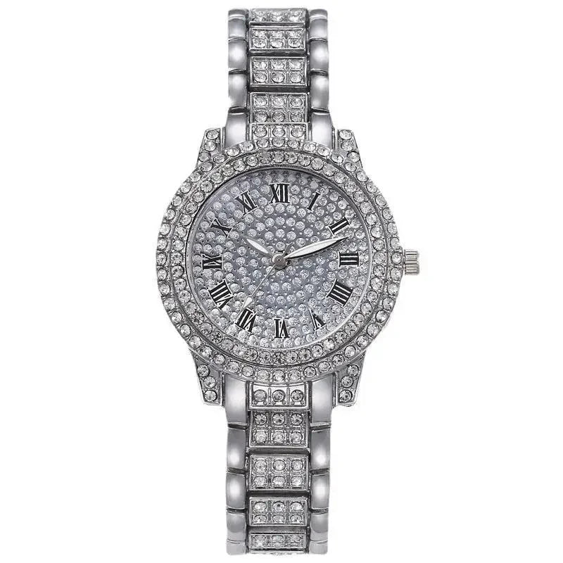 Luxury Rhinestone Watch Women - Sparkling Quartz Stainless Steel Gift