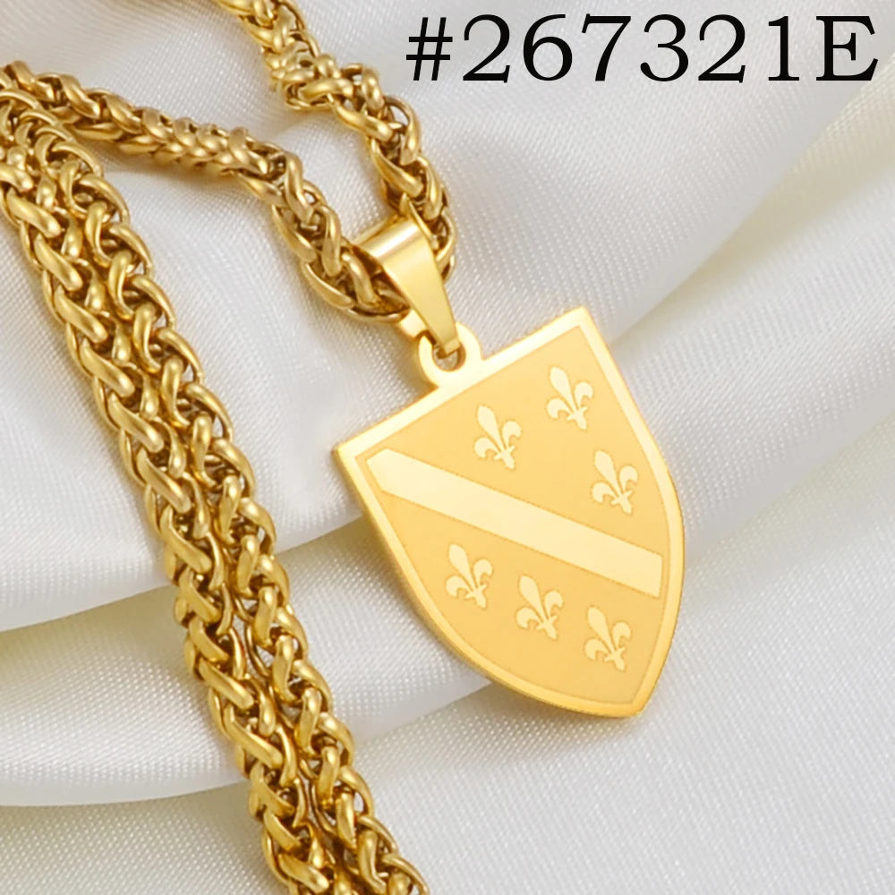 Anniyo Bosnians Pendant Necklaces Gold Color Silver Color Charm Bosna Bosniak Jewelry #264521