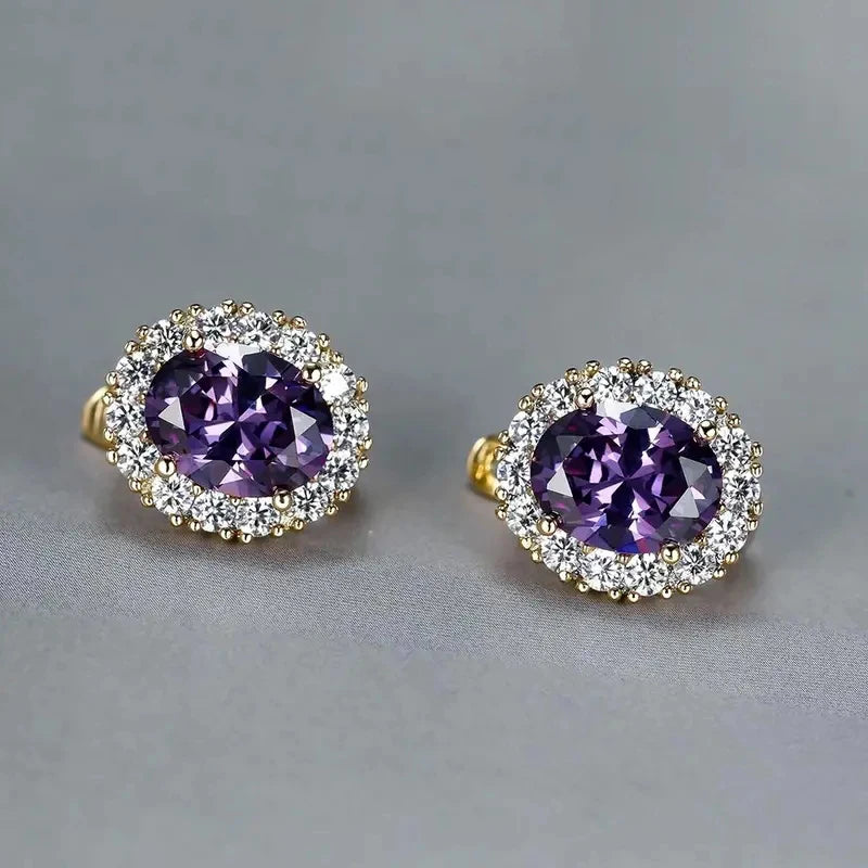 CAOSHI Multiple Colors Cubic Zirconia Hoop Earrings for Women Fashionable Gold Color/Silver Color Wedding Jewelry Accessories