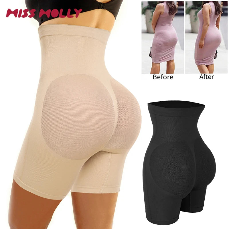 High Waist Body Shaper Shorts - Butt Lifter Mesh Buttock Enhancer
