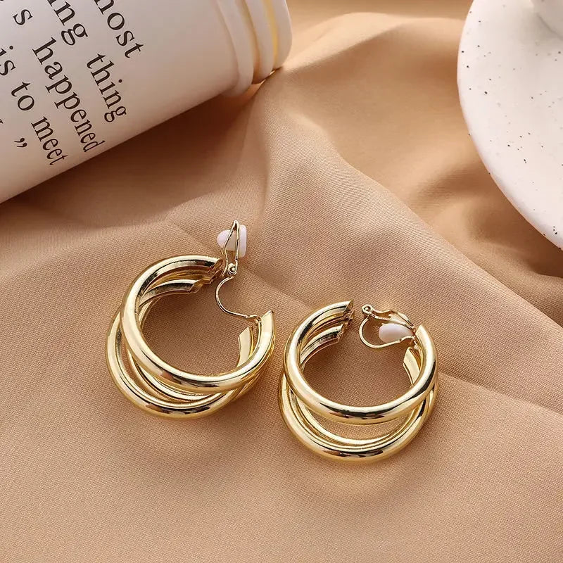 Hot Sale Statement Vintage Clip on Earrings Without Piercing for Women Fashion Earrings Party Gift Jewelry Clip Earrings