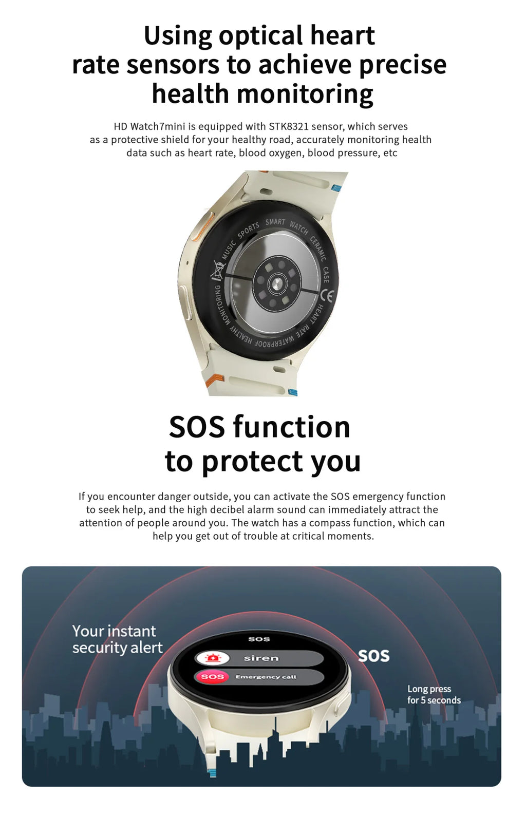 Watch 7 Mini NFC GPS Smart Watch - AMOLED Health Sport Bluetooth