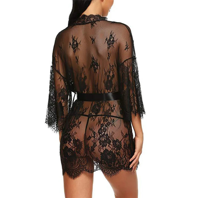 Exotic Female Underwear Nightgown Sexy Lingerie Women Crotchless Sleepwear Pajamas Lace Night Dress Costumes G-string