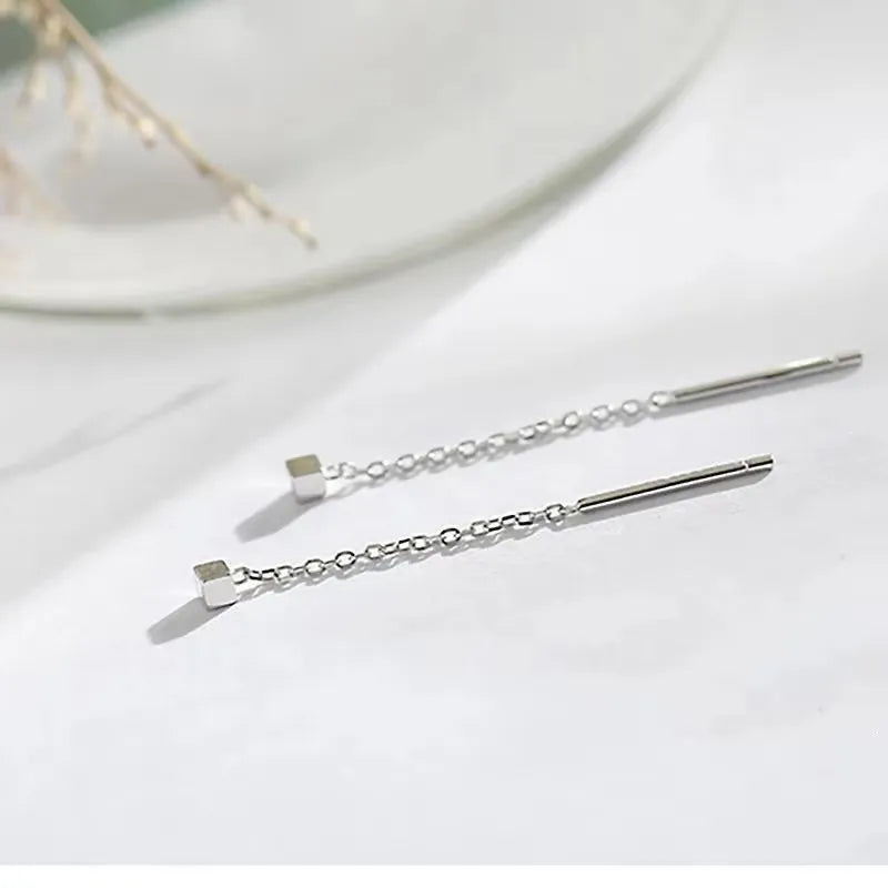 French Luxury Sweet Romantic Long Zircon Tassel Twisted Earrings for Women Temperament Wedding  Banquet Jewelry Gift
