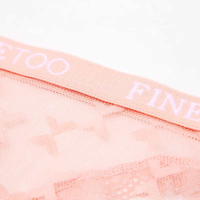3PCS FINETOO Thong For Women Lace Panties Sexy Women's Thong Low Waist Underwear Solid Comfort Female Underpants Lingerie S-XL