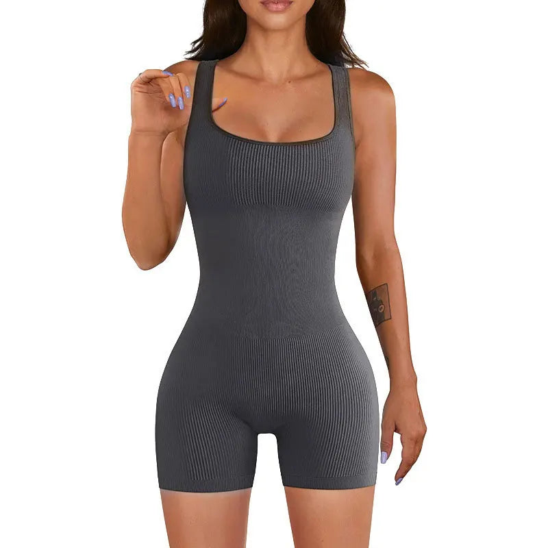 Sleeveless Backless Jumpsuits Women Exercise Yoga Jumpsuit Sports Suits Fitness Wear Running Clothes one-pieces Bodysuit Solid