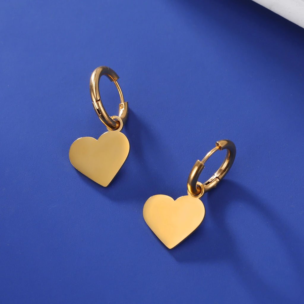 Lucktune Flower Clover Heart Drop Earrings Women Stainless Steel Star Sun Geometry Earrings 2025 New Fashion Kpop Jewelry Gift