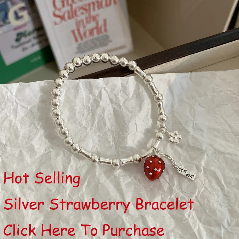 New 925 Silver Geometric Bead Punk Peace of Mind Words Irregular String Bracelet For Woman Girl Fashion Jewelry Gift Dropship