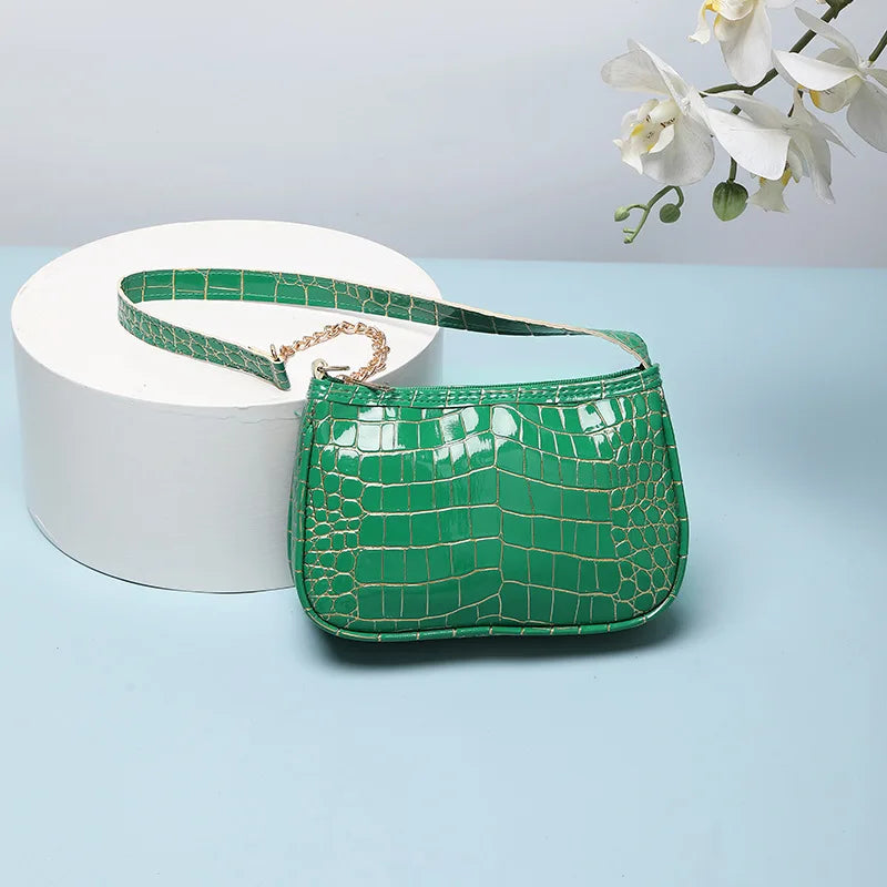 French Simple Solid Color PU Leather Shoulder Bag Fashion Versatile Handbag Underarm Bag For Women Hand Shoulder Bag