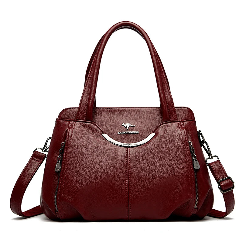 Luxury Soft Leather Handbag - Designer Crossbody Tote Bag 2024