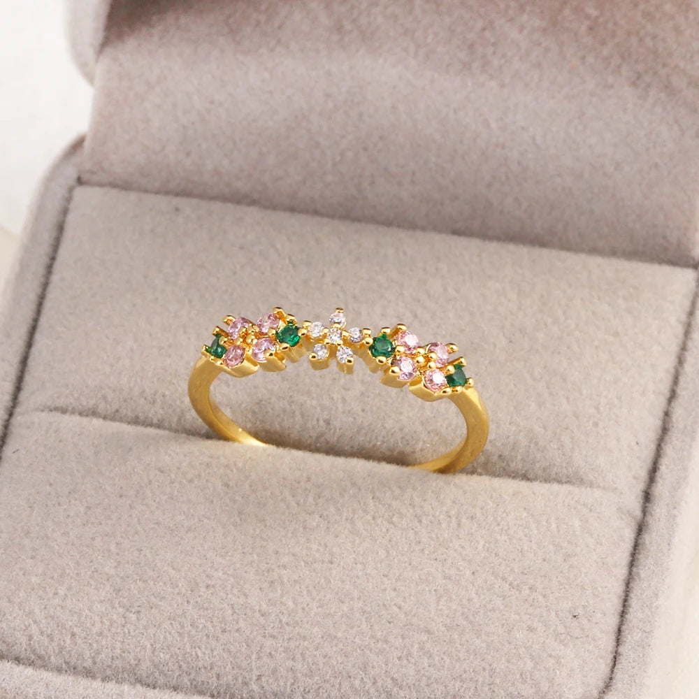 Fashion Moon Heart Flower Butterfly Rings For Women Sweet Girls Exquisite Shiny Rhinestone Crystal Open Ring 2025 Romantic Jewel