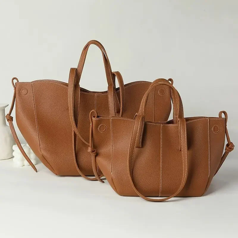 Fashionable Large Capacity Tote Bag Handbag Women's Single Shoulder Bag Brown New Arrival 2025 from France High Aesthetic Value