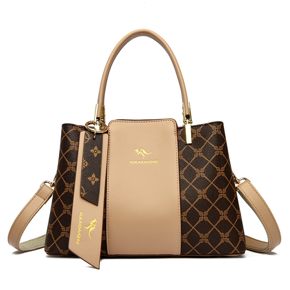 Luxury Print Leather Handbag - Large Capacity Crossbody Shoulder Bag