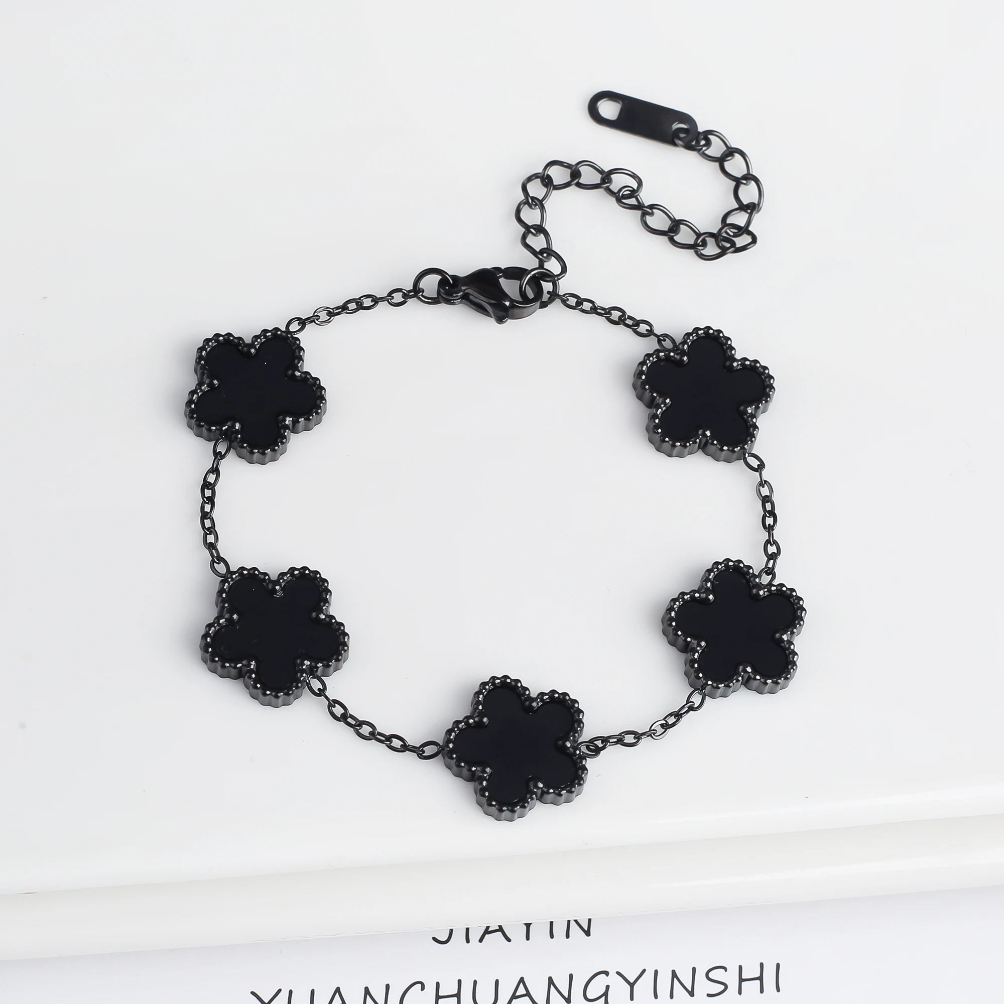 Gold Plated Hot Sale 316L Stainless Steel Plant Five Leaf Flower Bracelet Classic For Woman New Fashion Party Jewelry Clover