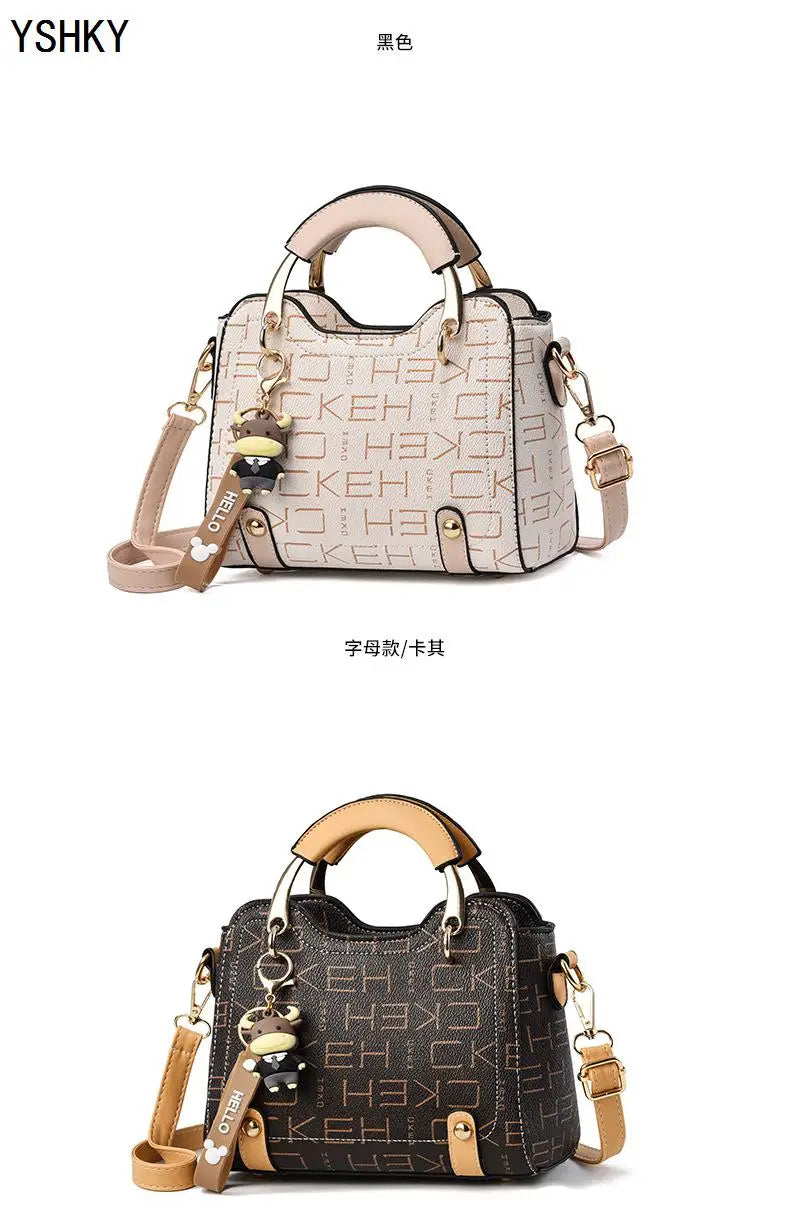 New brand shoulder Bag leather  Women's luxury designer handbag for 2024 women European and American retro cross body Tote bags