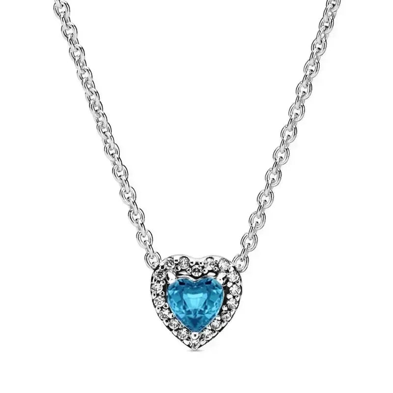Christmas Birthday Surprise Gifts 925 Sterling Silver Exquisite Shiny Round Heart-shaped Necklace Classic Charm Women's Jewelry