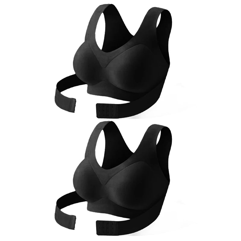 FallSweet 1/2PCS Women's Posture Correction Bras Seamless Wireless Push Up Bralette with Cross Back Support Female Lingerie