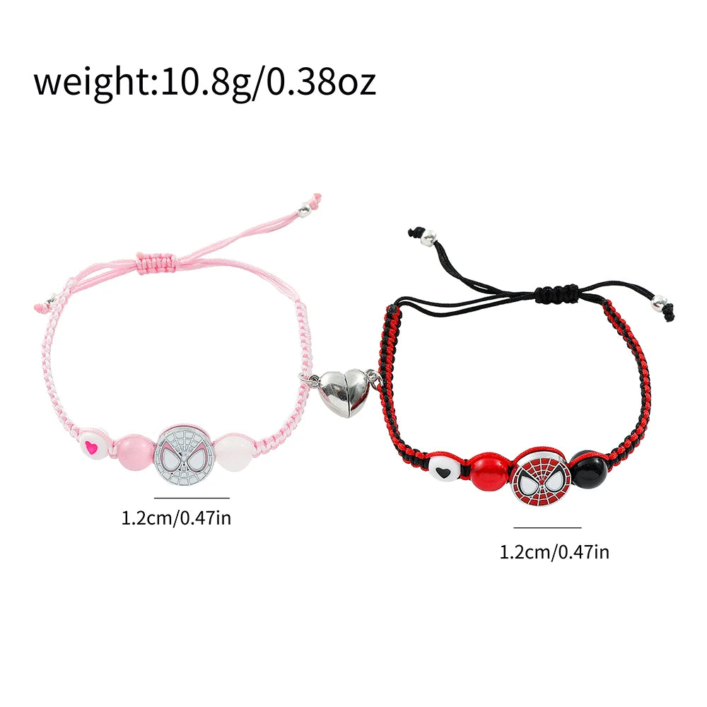 Spiderman Friendship Bracelets, Best Friend Bff, Halloween, Christmas, Matching Rope, Beads Chain, Couples Bracelets, New, 2025