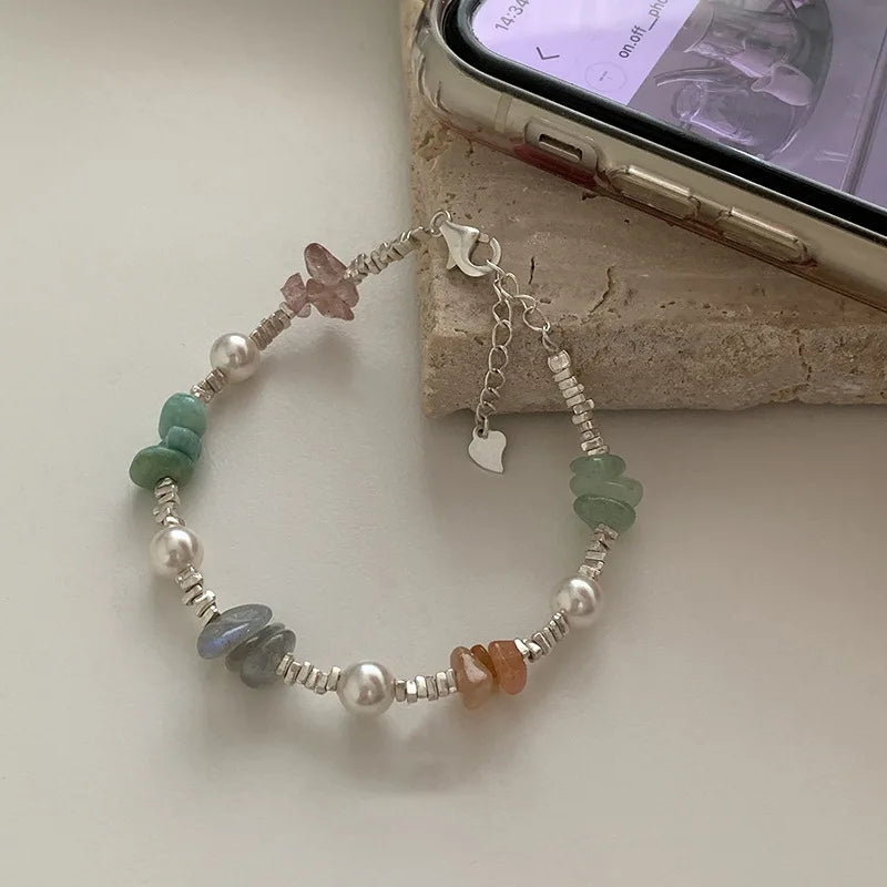 VENTFILLE 925 Sterling Silver Double Layer Pearl Bracelet for Women Girl Design Bead Korean Jewelry Dropshipping