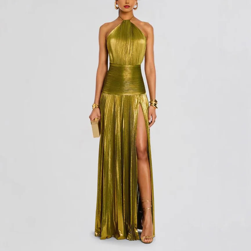 Luxurious Corset Party Dress - Off Shoulder Halter Celebrity Gown
