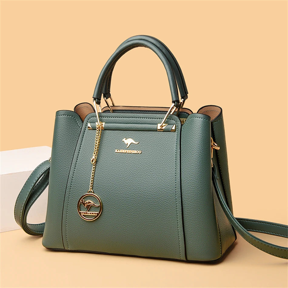 2024 Luxury Designer Handbag - 3 Layer Crossbody Leather Tote