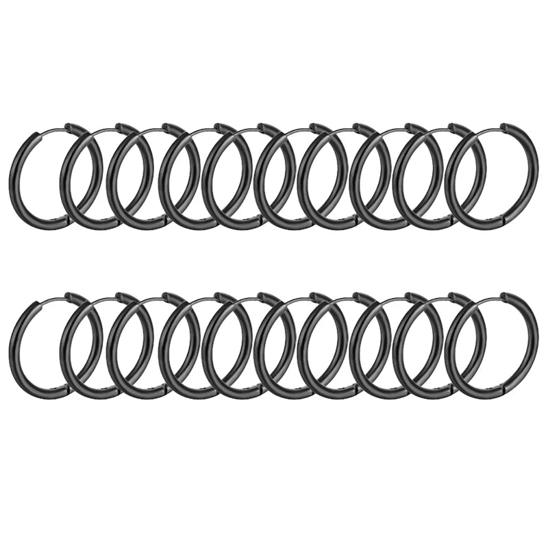 10/20Pcs Minimalist 316L Stainless Steel Small Hoop Earrings For Women Man Classic Round Earrings Fashion Ear Piercing Jewelry