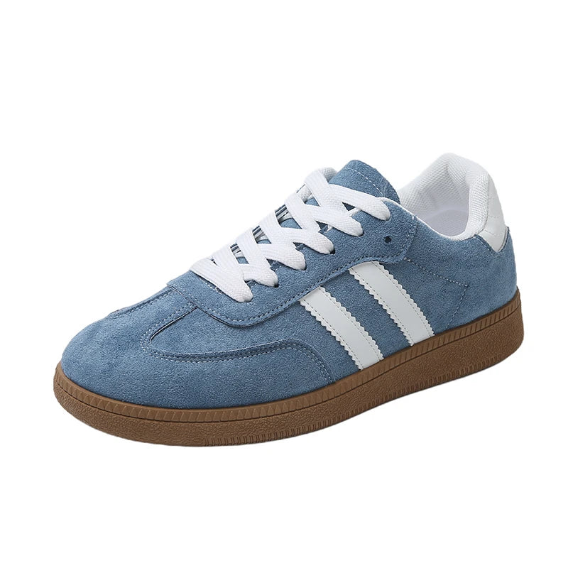 Women's Mixed Color Tennis Sneakers - Lace-Up Vulcanized Flats