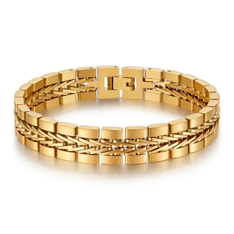 ROXI  | 2025 Stainless Steel Cuban Bracelet for Men Luxury Charm Party Jewelry Gold Plated Original Design Dropshipping