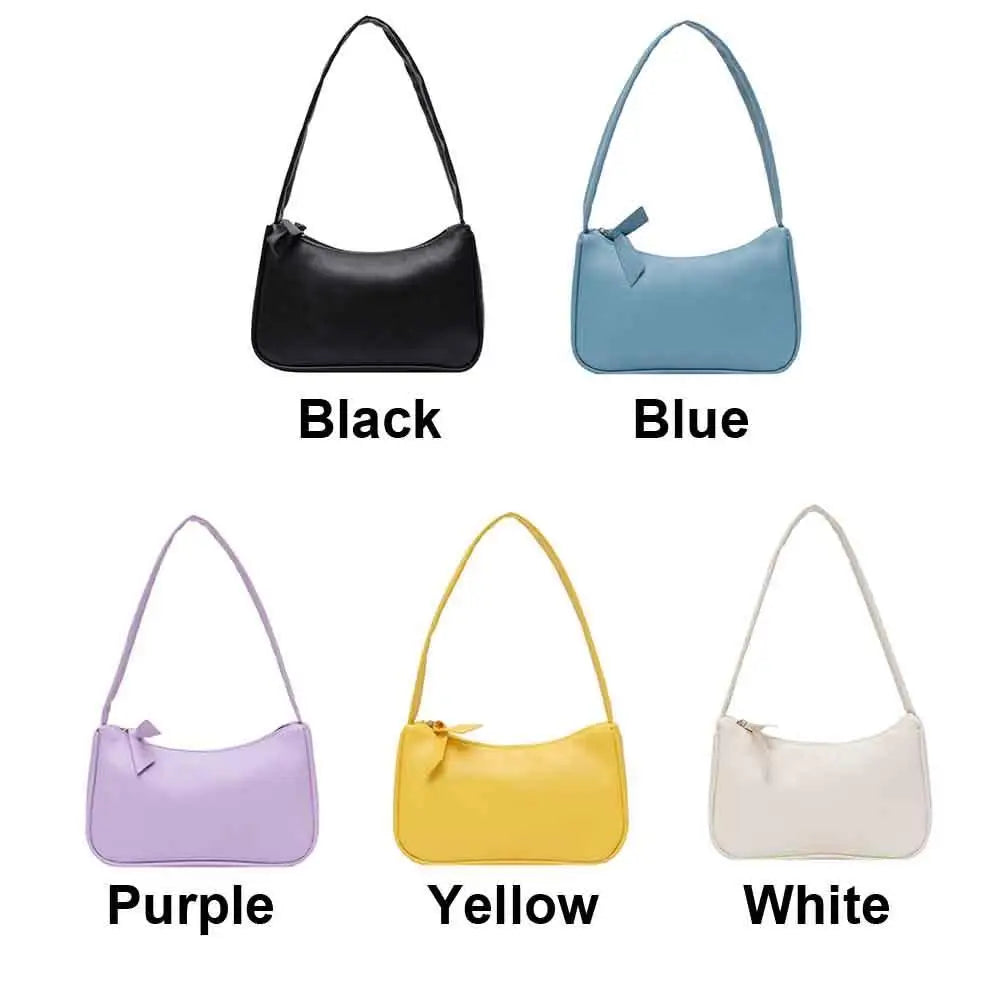 Handle Bag Women Retro Handbag PU Leather Shoulder Totes Underarm Vintage Top Handle Bag Female Small Subaxillary Bags Clutch