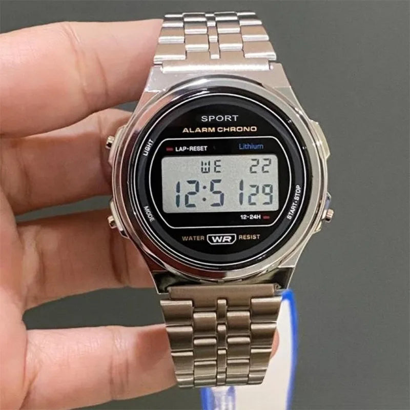 Retro Square Electronic Watches Digital Display Women Men Watch Rose Gold Silver Luxury Ladies Wristwatches Relojes Para Mujer