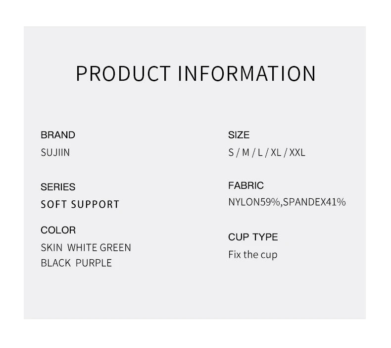 SUJIIN Sexy Push Up Bra - Seamless Wireless V Neck Bralette