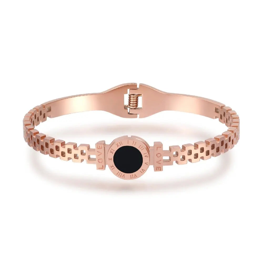1PC Men's and Women's Fashion Roman Digital Stainless Steel Bracelet for Date, Travel, Banquet, Party, Festival Dressing Gifts
