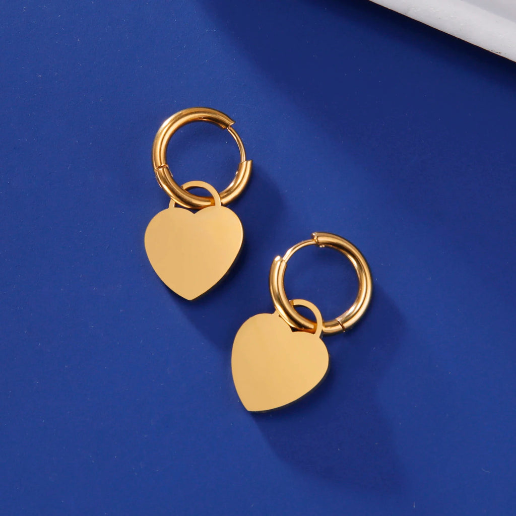 Lucktune Flower Clover Heart Drop Earrings Women Stainless Steel Star Sun Geometry Earrings 2025 New Fashion Kpop Jewelry Gift