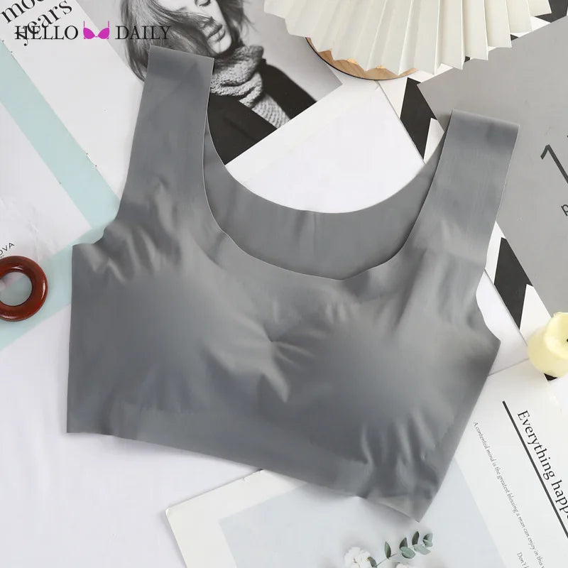 Ice Silk Sleep Bra - Seamless Yoga Sports Bralette