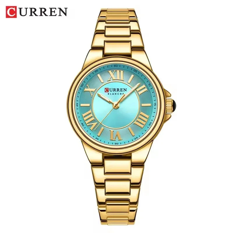 CURREN 9091 Fashion Accessories Watch Women Luxury Brand Elegant Bracelet Waterproof Quartz Women's Watch часы женские наручные