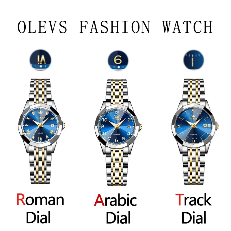 OLEVS Elegant Fashion Women's Watch - Luxury Waterproof Luminous Date