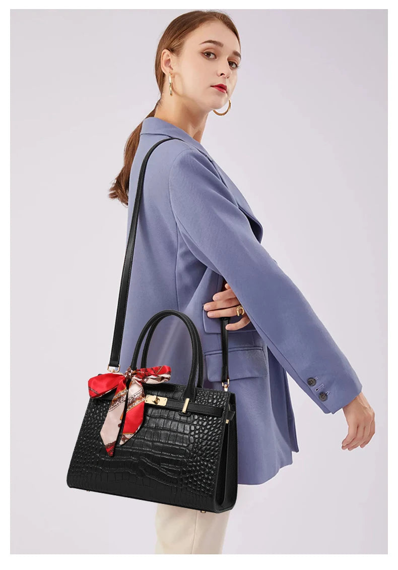 Leather  bag,women's handbag, cowhide cross-body bag, 2024 new style, light and luxurious, mother bag, large capacity